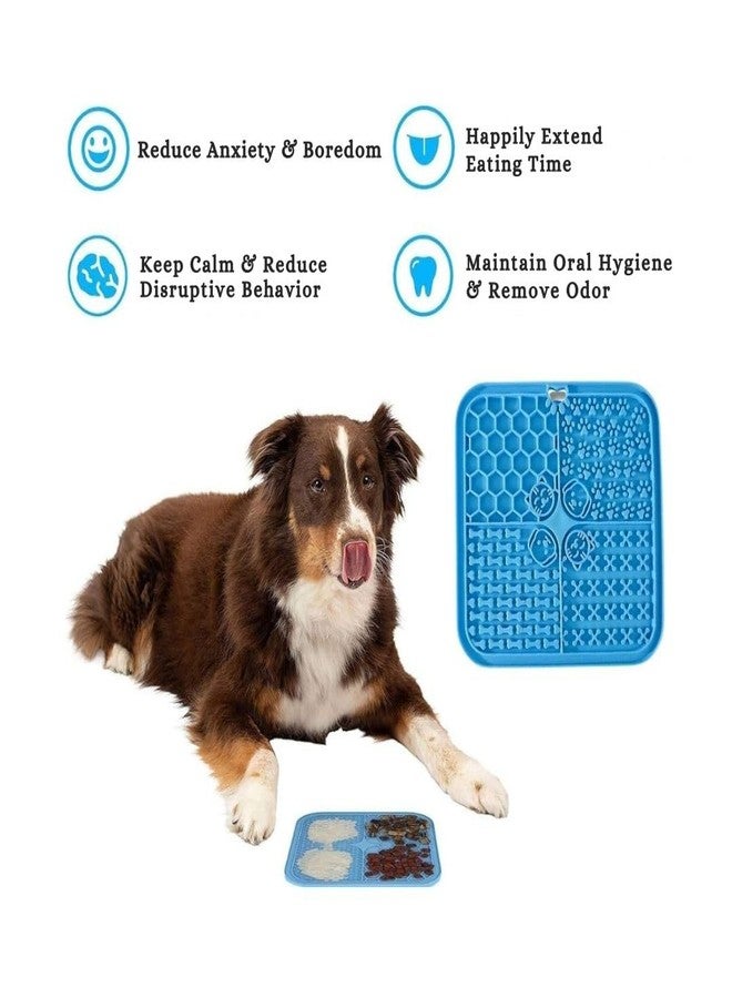 PET FUN سجادة لعق الحيوانات الأليفة من بيت فن للكلاب والقطط، مناسبة لمكافآت الزبادي وزبدة الفول السوداني | وسادة تغذية باللعق مصنوعة من السيليكون مع أكواب شفط، مصممة خصيصًا لحيوانك الأليف، تقلل من القلق والملل (متعددة الألوان، عبوة من قطعتين) - Image 3